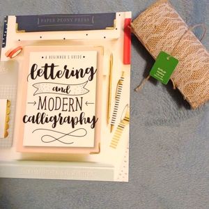 Lettering Calligraphy Book with Burlap